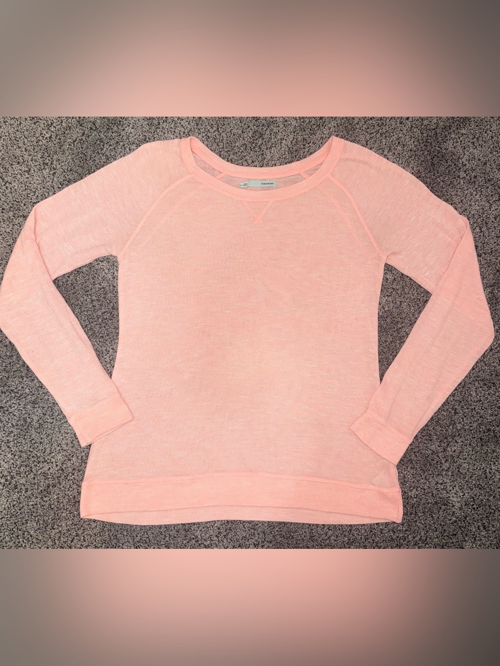Maurices Light Coral Scoopneck Pullover Sweater size Large NWOT